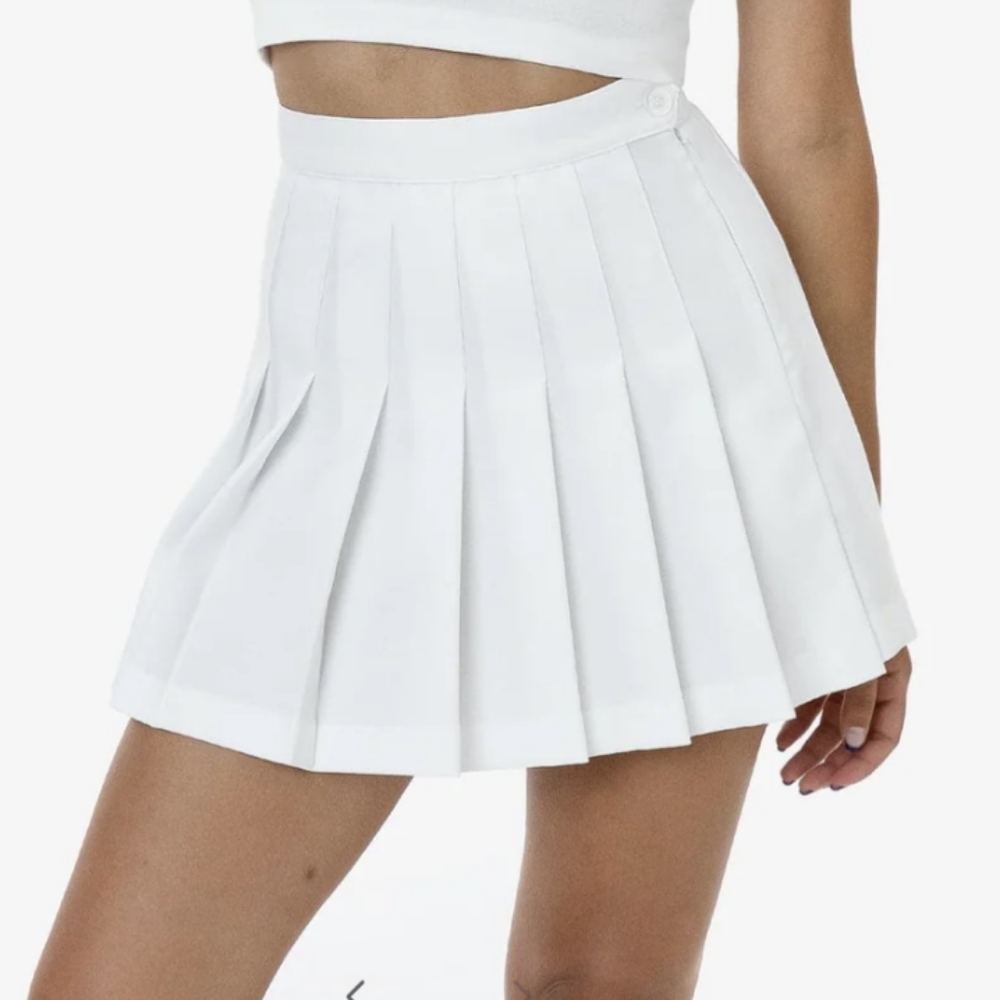 XS American Apparel Pleated Skirt White